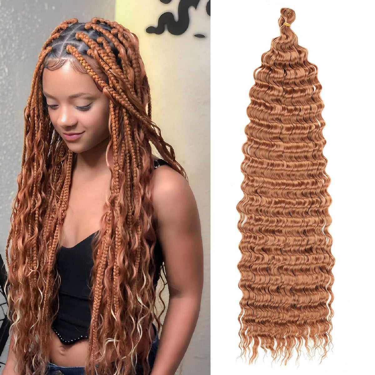 African Chemical Fiber Crochet Long Curly Wig
