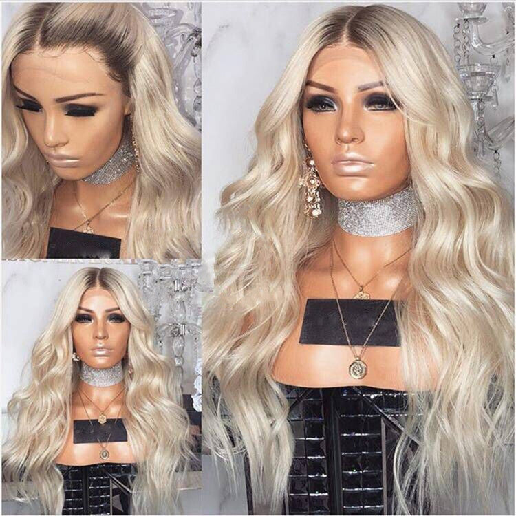 Blonde long curly wigs