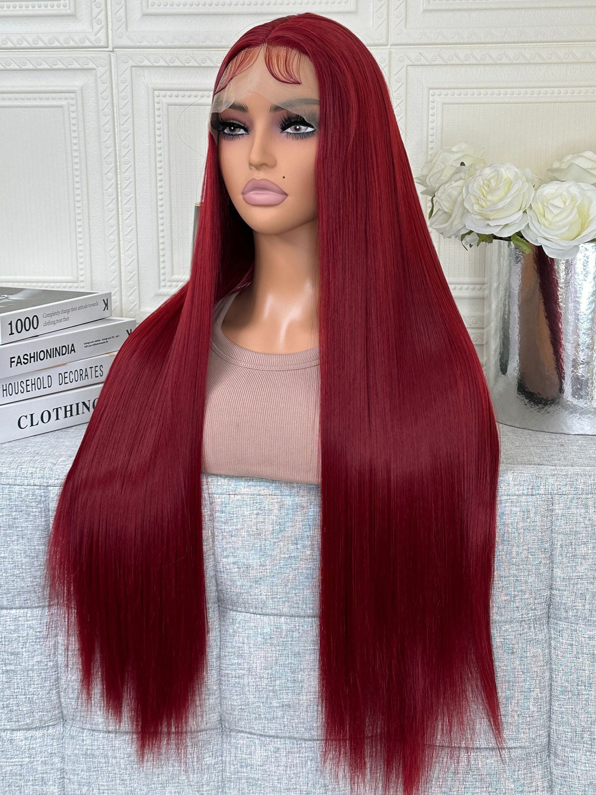 ZAMIHBI Front Lace Wig Smooth Hair
