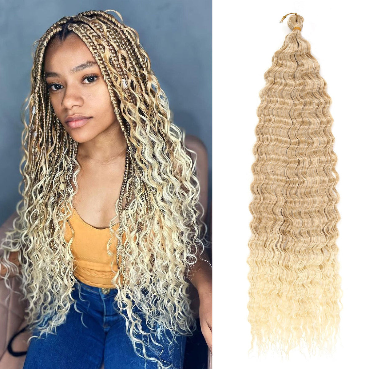 African Chemical Fiber Crochet Long Curly Wig