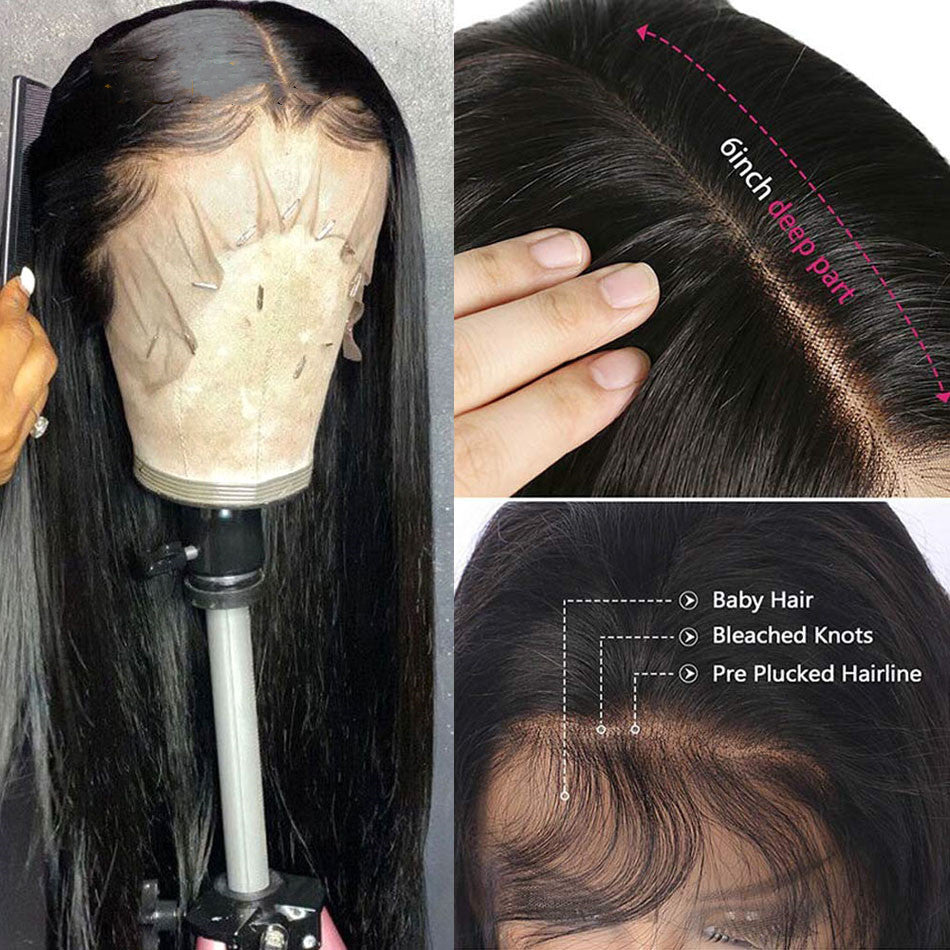Black Synthetic Front Lace Wig Headgear