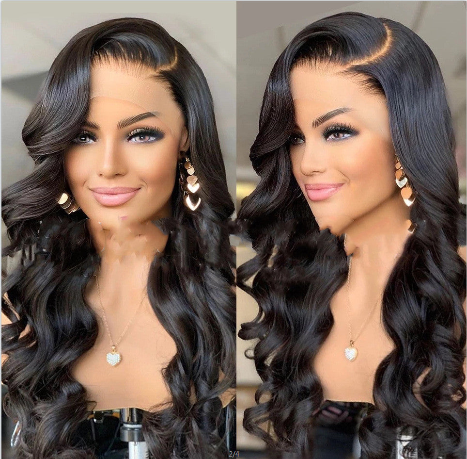 Silk Headgear Curly Hair Wig