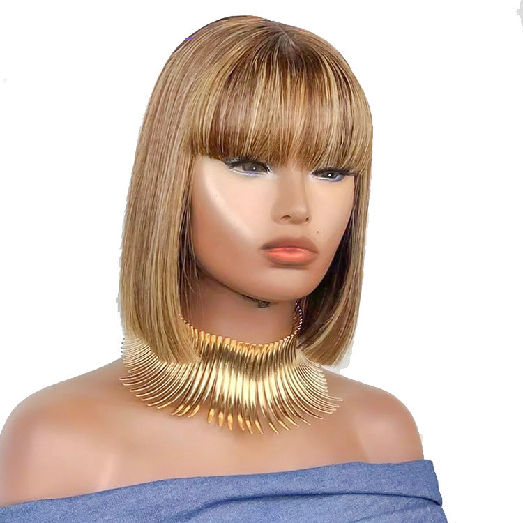 Bangs Mechanism Real Hair Wig